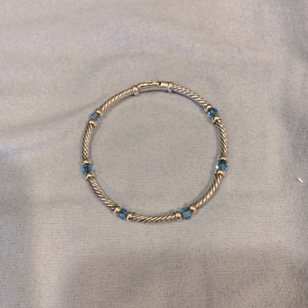 David Yurman blue and silver bracelet